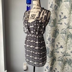urban outfitters printed mini dress size - black - size xs